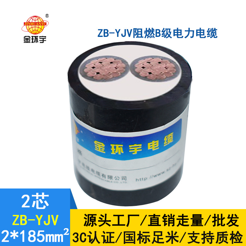 金环宇电缆 yjv二芯电缆 ZB-YJV 2X185平方 yjv阻燃电缆