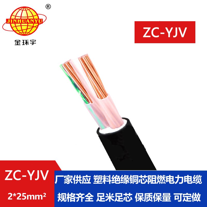 金环宇电线电缆 yjv阻燃电缆价格 ZC-YJV 2X25平方