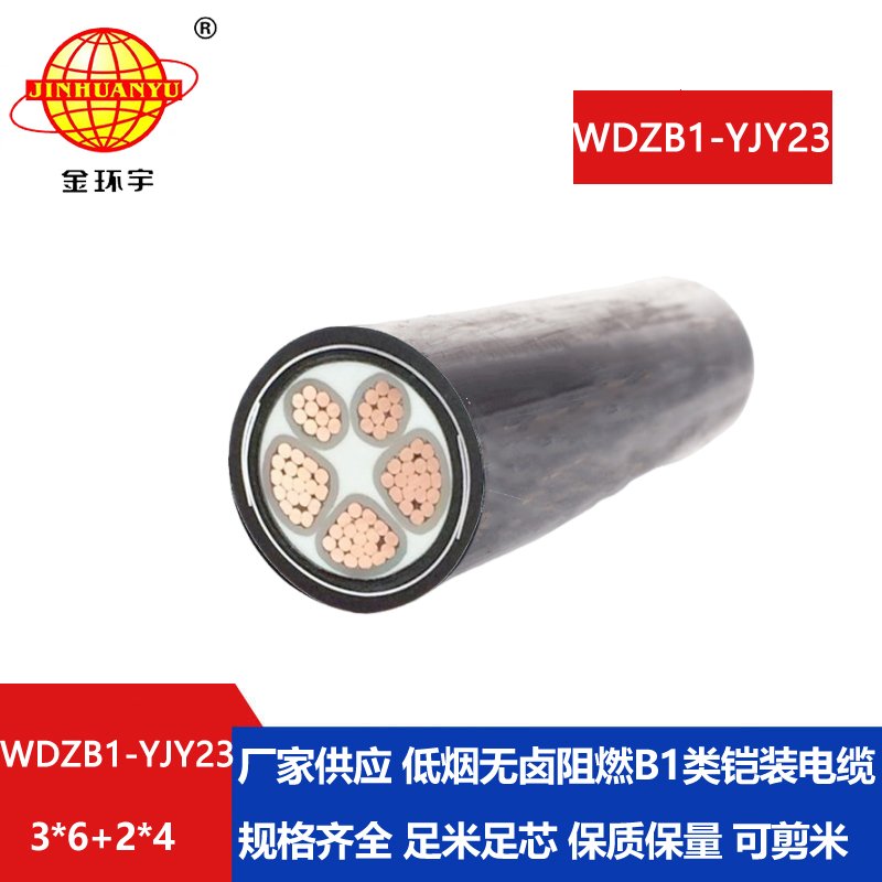 金环宇电线电缆 铠装电缆WDZB1-YJY23-3X6+2X4低烟无卤
