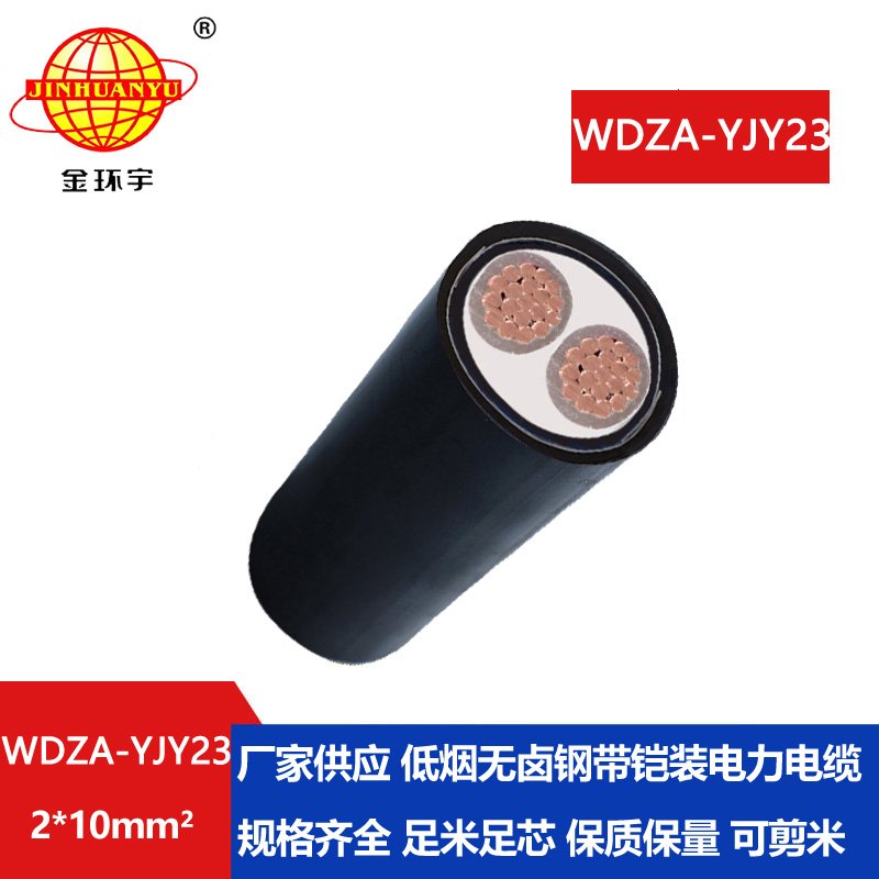金环宇电缆 铠装阻燃电力电缆WDZA-YJY23-2X10平方