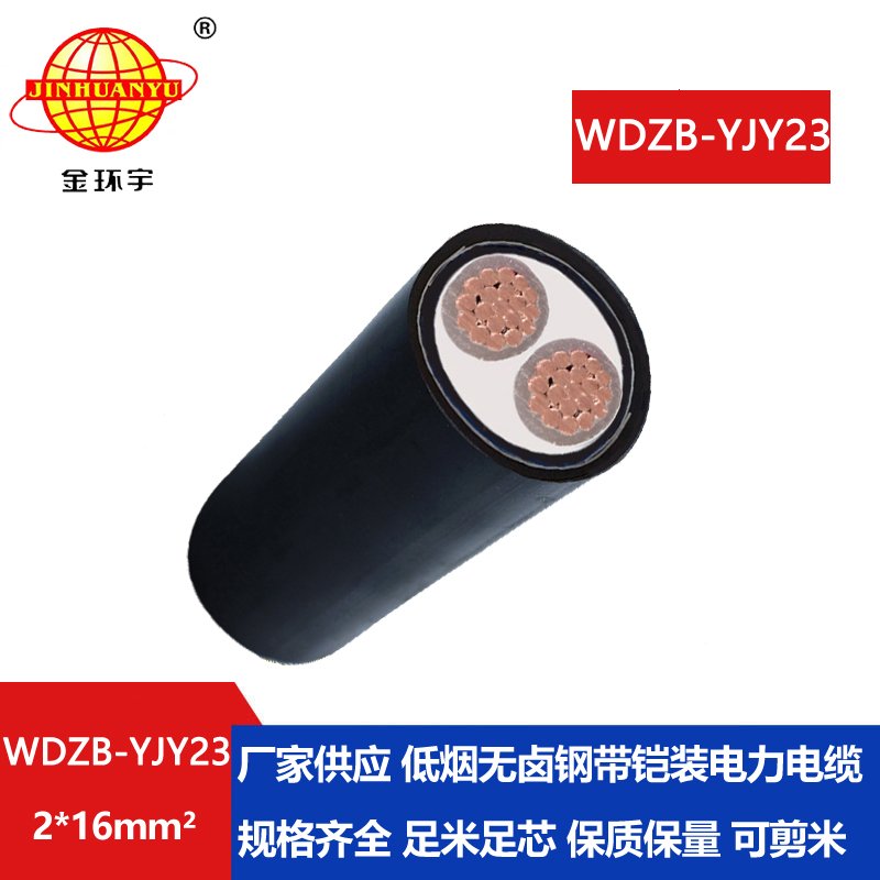 金环宇电缆 低烟无卤环保电缆WDZB-YJY23-2X16阻燃
