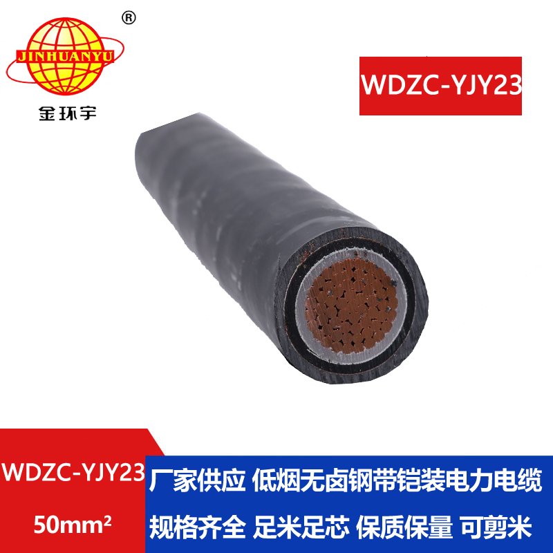 金环宇电缆 c类阻燃电缆 WDZC-YJY23-50平方 低烟无卤